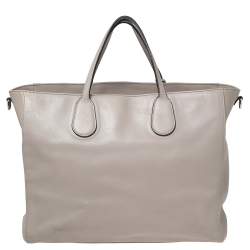 Pre Owned Dior Grey Leather Nappy Diaper Bag