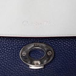 Pre Owned Dior Blue Leather Small Be Dior Flap Top Handle Bag