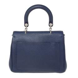 Pre Owned Dior Blue Leather Small Be Dior Flap Top Handle Bag