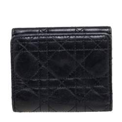Dior Black Cannage Leather Addict Compact Wallet