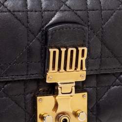 Dior Black Cannage Leather Addict Compact Wallet