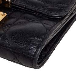 Dior Black Cannage Leather Addict Compact Wallet