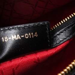Pre Owned Dior Black Cannage Leather Large Lady Dior Tote