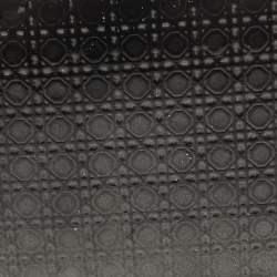 Pre Owned Dior Dark Grey Microcannage Patent Leather Lady Dior Card Holder