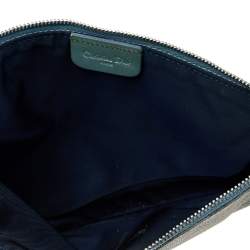 Pre Owned Dior Mint Green Lizard Effect Leather Saddle Bag