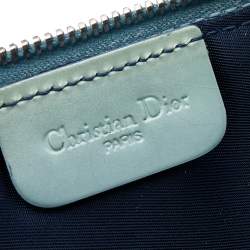 Pre Owned Dior Mint Green Lizard Effect Leather Saddle Bag