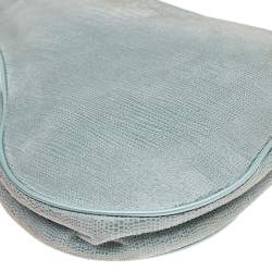 Pre Owned Dior Mint Green Lizard Effect Leather Saddle Bag