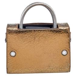 Pre Owned Dior Metallic Gold/Silver Leather Mini Diorever Bag