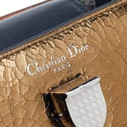 Pre Owned Dior Metallic Gold/Silver Leather Mini Diorever Bag