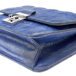 Pre Owned حقيبة كتف ديور ميس ديور قماش مبطن أزرق ميتالك 