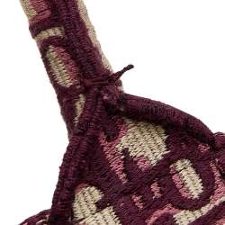 مملوكة مسبقًا Dior Burgundy Oblique Embroidery Canvas Book Tote