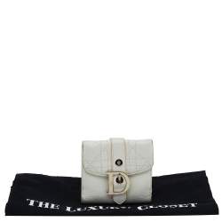 Dior White Cannage Leather French Wallet