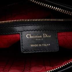 Pre Owned Dior Black Cannage Leather Large Lady Dior Tote