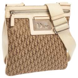 Pre Owned Dior Beige/Brown Oblique Jacquard Canvas Messenger Bag