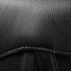 Pre Owned Dior Black Leather Saddle Belt Bag