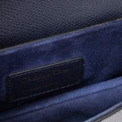 Pre Owned Dior Navy Blue Leather Mini Saddle Bag