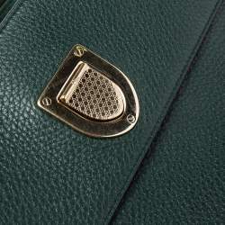Pre Owned Dior Emerald Green Leather Medium Diorever Tote