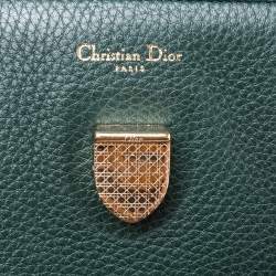 Pre Owned Dior Emerald Green Leather Medium Diorever Tote