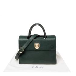 Pre Owned Dior Emerald Green Leather Medium Diorever Tote