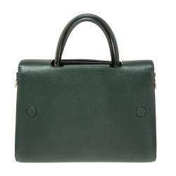 Pre Owned Dior Emerald Green Leather Medium Diorever Tote