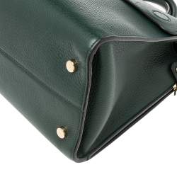 Pre Owned Dior Emerald Green Leather Medium Diorever Tote