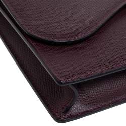 Pre Owned Dior Burgundy Leather Saddle Chain Flap Shoulder Bag