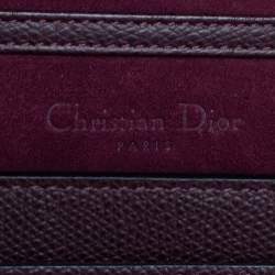 Pre Owned Dior Burgundy Leather Saddle Chain Flap Shoulder Bag