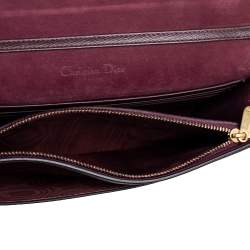 Pre Owned Dior Burgundy Leather Saddle Chain Flap Shoulder Bag