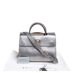 Pre Owned Dior Metallic Grained Leather Medium Diorever Tote