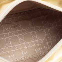 Pre Owned Dior Cream Glazed Leather Medium Lady Dior Tote