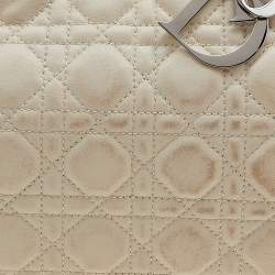 Pre Owned Dior Beige Cannage Leather Soft Lady Dior Shopper Tote