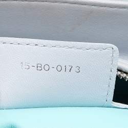 Pre Owned Dior Grey/Turquoise Cannage Leather Medium Lady Dior Tote