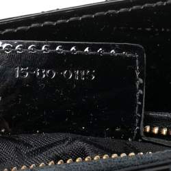 Pre Owned Dior Black Cannage Patent Leather Medium Lady Dior Tote