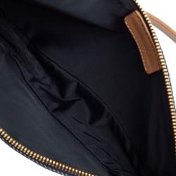 Pre Owned Dior Navy Blue Denim Saddle Pochette Bag