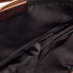 Pre Owned Dior Copper Lizard Effect Laminated Suede Saddle Pochette Bag