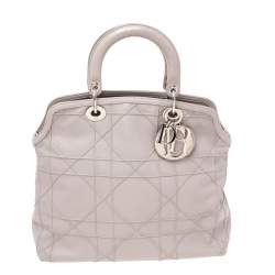 Pre Owned Dior Pale Lilac Cannage Leather Granville Tote