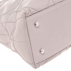 Pre Owned Dior Pale Lilac Cannage Leather Granville Tote