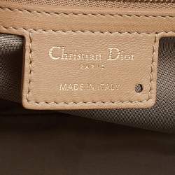 Pre Owned Dior Beige Cannage Leather Soft Lady Dior Shopper Tote