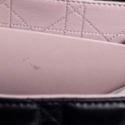 Pre Owned حقيبة ديور بقلاب ميس ديور جلد كاناج أسود كبيرة