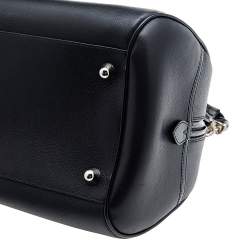 Pre Owned Dior Black Leather Gambler Dice Bowler Bag