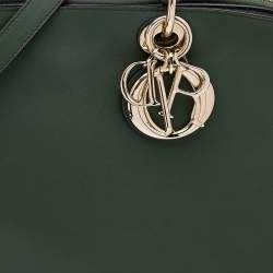 Pre Owned Dior Dark Green Leather Large Diorissimo Dome Satchel