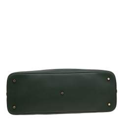 Pre Owned Dior Dark Green Leather Large Diorissimo Dome Satchel