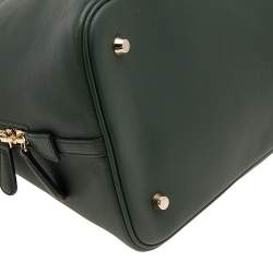 Pre Owned Dior Dark Green Leather Large Diorissimo Dome Satchel
