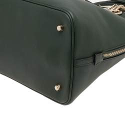 Pre Owned Dior Dark Green Leather Large Diorissimo Dome Satchel