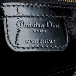 Pre Owned Dior Black Cannage Patent Leather Large Lady Dior Tote