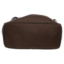 Pre Owned Dior Dark Brown Oblique Nylon and Leather Ethnic Hobo