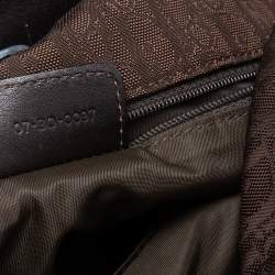 Pre Owned Dior Dark Brown Oblique Nylon and Leather Ethnic Hobo