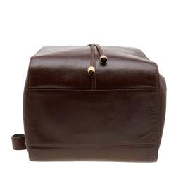 Pre Owned Dior Dark Brown Leather Vintage Drawstring Bucket Bag