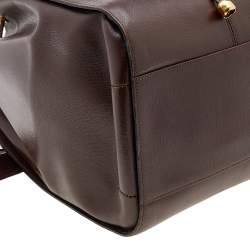 Pre Owned Dior Dark Brown Leather Vintage Drawstring Bucket Bag