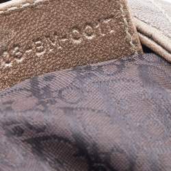 Pre Owned Dior Dark Beige Cannage Leather Medium Drawstring Tote